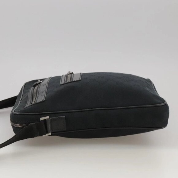 GUCCI GG Canvas Shoulder Bag Black Silver - Picture 5 of 15